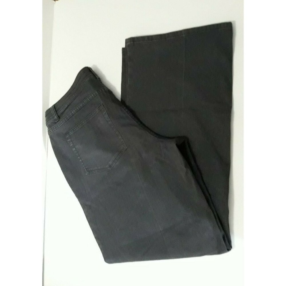 Avenue Jeans Charcoal Gray Denim High Rise Women's Plus Size 14 Boot Cut Jeans